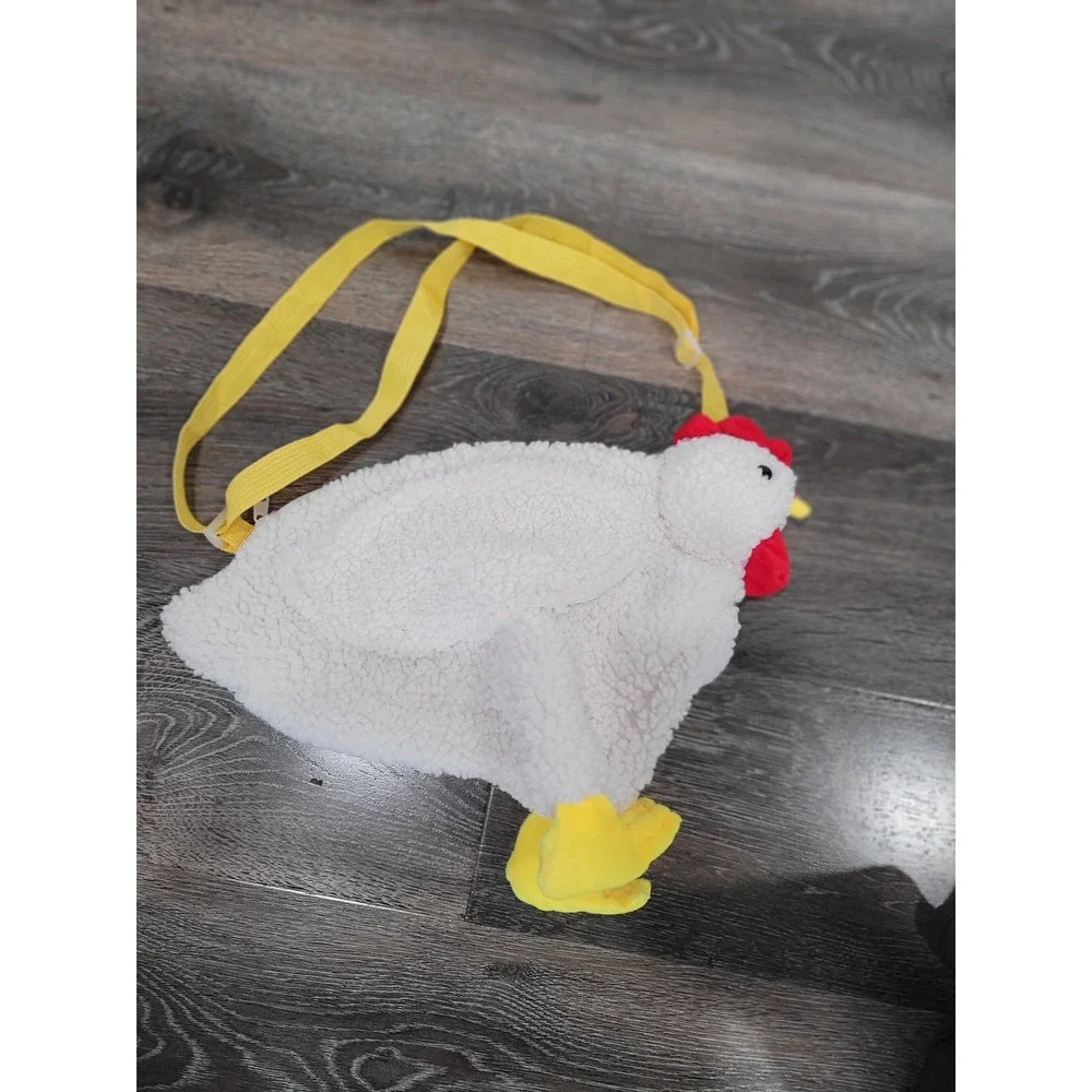 Plush Chicken Cross Body Handbag Bag‎ Costume Accessory White Cute Purse #3
